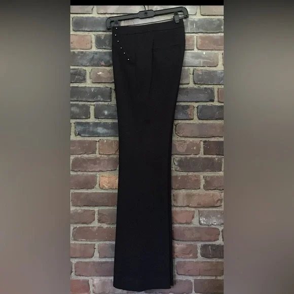 White House Black Market Black Slim Flare Pants With Studded Detail - Picture 5 of 9